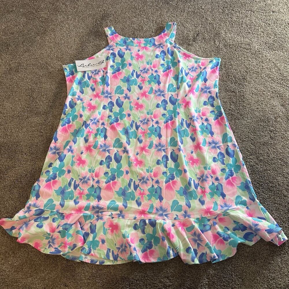 M Lulu B Colorful Floral Tank Dress UPF 50 Beach Resort Summer Dresses Sz 2X NEW - Picture 9 of 10